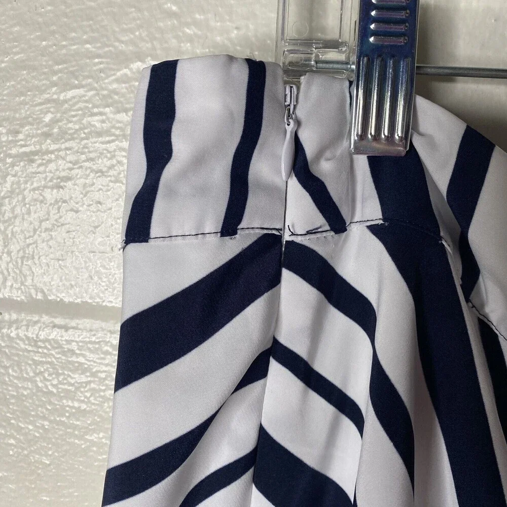 Lane Bryant Mini Skirt Women Plus sz 24/ 2x Blue White A-line Zip Lightweight - Picture 4 of 6